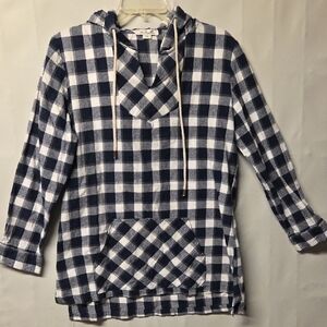Simply Noelle Navy and White Buffalo Check Hoodie